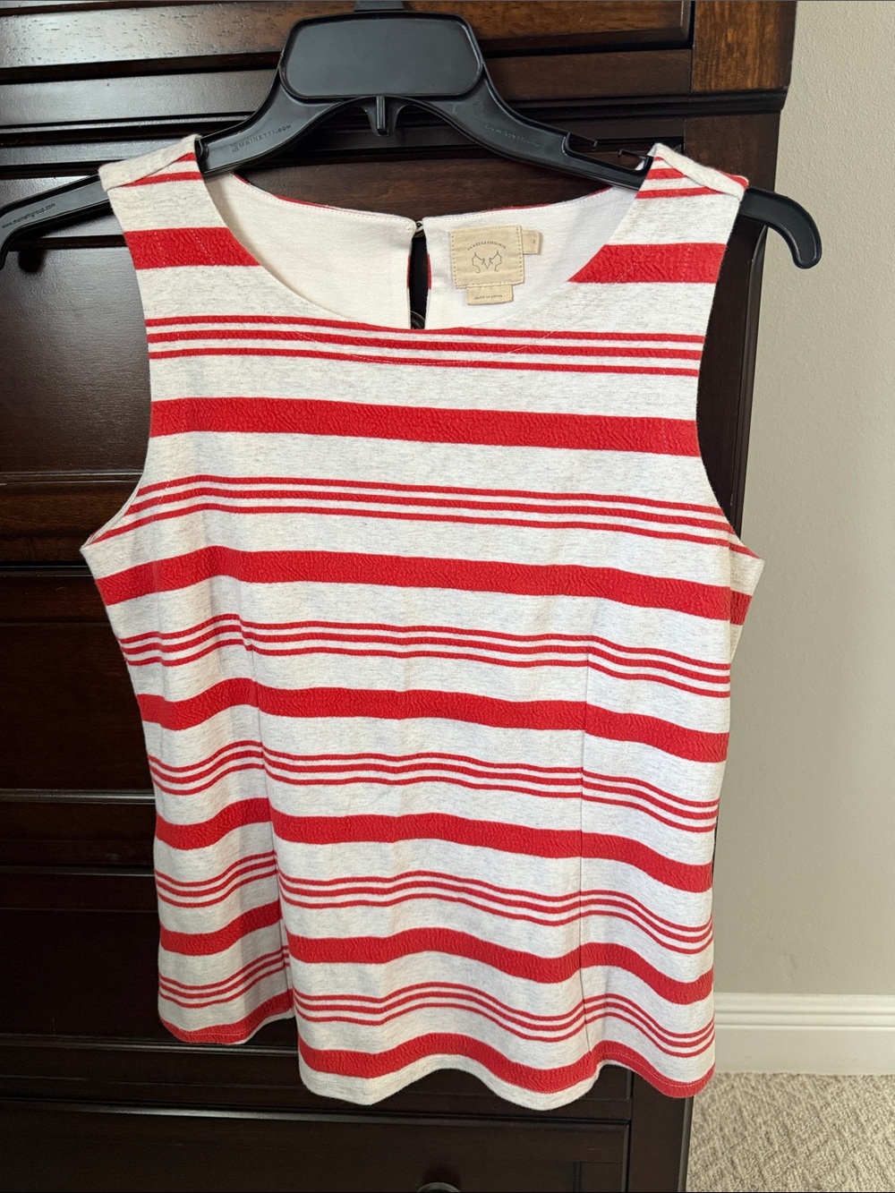 Vanessa Virginia Flared Striped Knit Tank Top